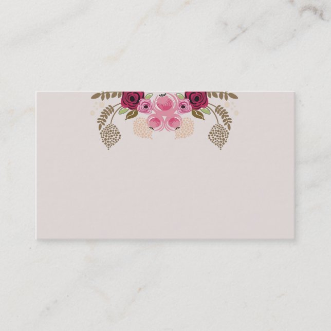 Rétro carte de visite de pivoines (Devant)