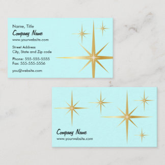 Rétro carte de visite de Starburst - bleu-clair