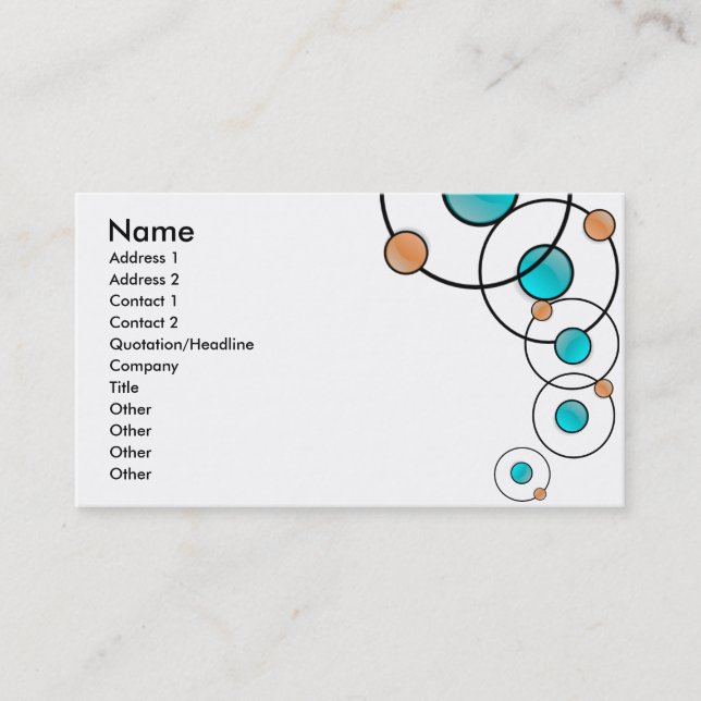 Rétro carte de visite entièrement personnalisable (Devant)