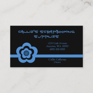 Rétro carte de visite frais de fleur, bleu-clair