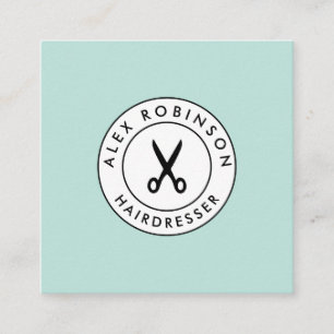 Rétro carte de visite moderne de carré de coiffeur