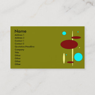 Rétro carte de visite olive de be-bop