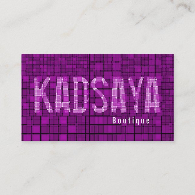 Rétro carte de visite pourpre foncé de boutique de (Devant)