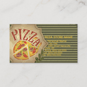 Rétro carte de visite vintage de magasin de pizza