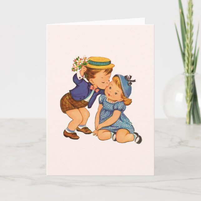 Rétro carte de voeux d'anniversaire ou de (Devant)