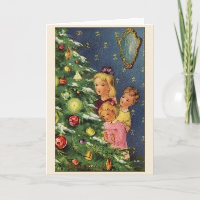 Rétro carte de voeux italienne de Noël (Devant)