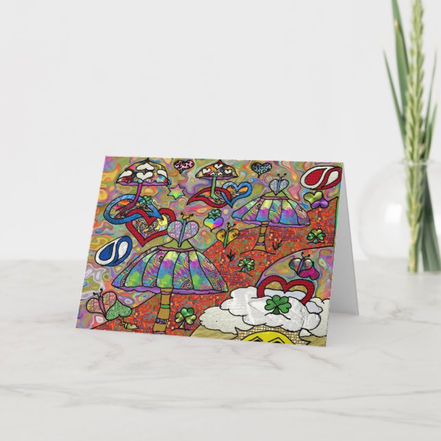 Rétro carte de voeux magique psychédélique du (Devant)