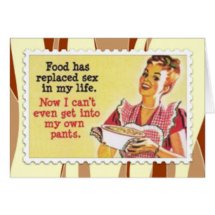 Rétro carte drôle de cuisine de femme