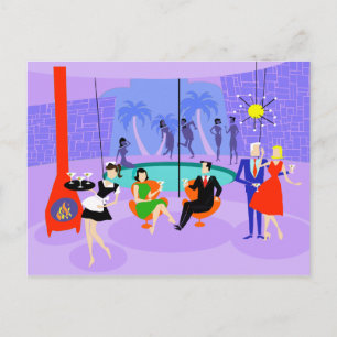 Rétro carte postale tropicale de cocktail