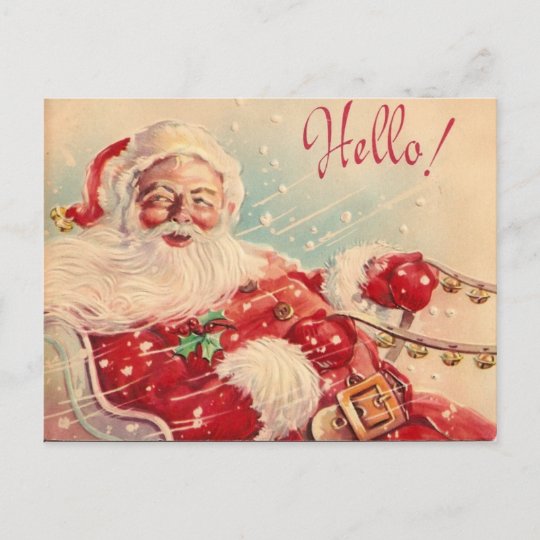 Retro Carte Postale Vintage Du Pere Noel Zazzle Fr