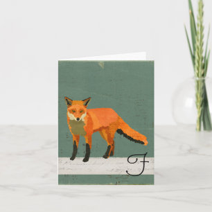 Rétro carte pour notes de monogramme de Fox