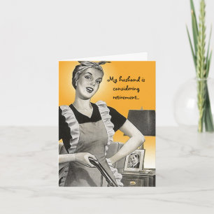 Rétro carte suburbaine drôle de Madame Husband