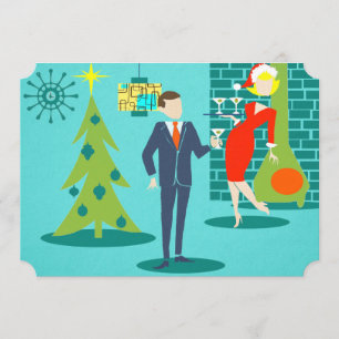 Retro Cartoon Couple Party Invitations
