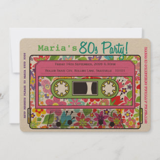 Retro Casette Tape 80s Fête Thème Invitation