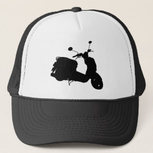 Rétro casquette de silhouette de scooter