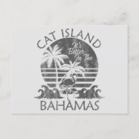 Retro Cat Island Bahamas Carte postale Vacances Cr