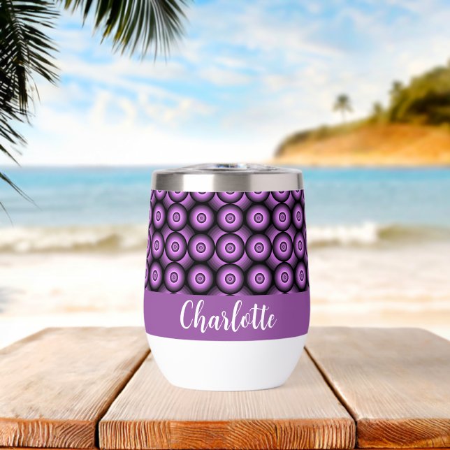 Rétro cercles monogramme de nom moderne du milieu  (Plage (pivotée))