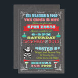 Retro Chalkboard Noël Fête Invitation<br><div class="desc">Invitation vos vilains ou amis à cette fête de Noël géniale avec une clause de Père Noël vintage,  des ornements suspendus,  une typographie amusante sur un arrière - plan de tableau noir. Alors mangez,  buvez et soyez Joyeux avec l'invitation stupéfiante.</div>