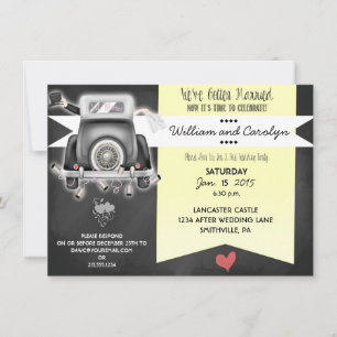 Retro Chalkboard Post Mariage Fête Invitation