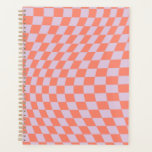 Retro Check Motif Lilac Et Orange Checkerboard<br><div class="desc">Retro À damiers motif - chèque lilas et orange tordu / damier ondulé et déformé.</div>