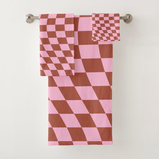 Retro Check Motif Rose et tableau de bord Brown (En situation)
