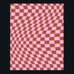Retro Check Motif Rose et tableau de bord Brown<br><div class="desc">Retro À damiers motif - chèque rose et Brown tordu / damier ondulé et déformé.</div>