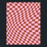 Retro Check Motif Rose et tableau de bord Brown<br><div class="desc">Retro À damiers motif - chèque rose et Brown tordu / damier ondulé et déformé.</div>