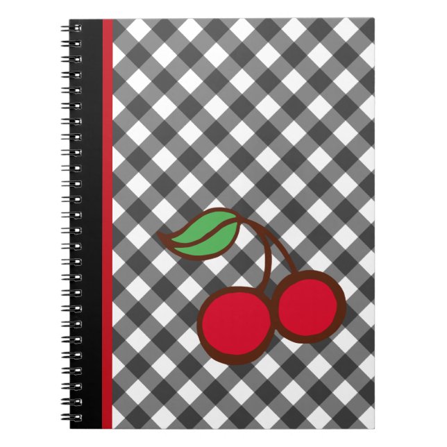 Retro Cherry En vichy école Carnet cuisine (Devant)