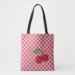 Retro Cherry En vichy Purse Beach Sac fourre-tout 