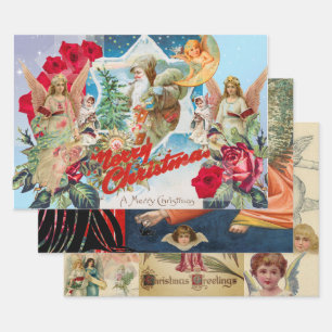 RETRO CHRISTMAS IMAGES Enveloppement de papier sé