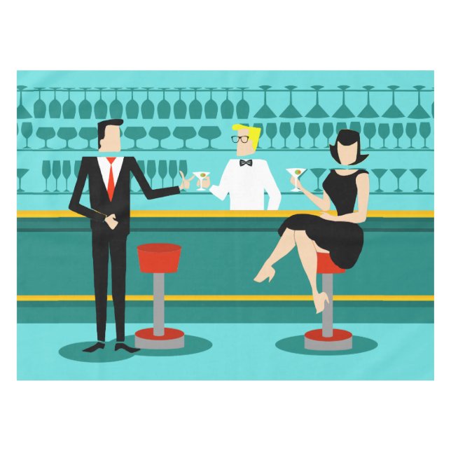 Retro Cocktail Lounge Nappe (Devant (Horizontal))