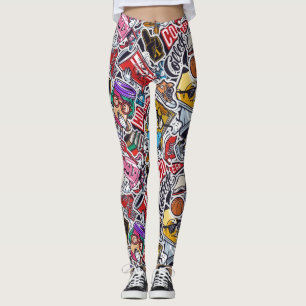 Retro College Vibes Leggings - Fun & Funky Style!