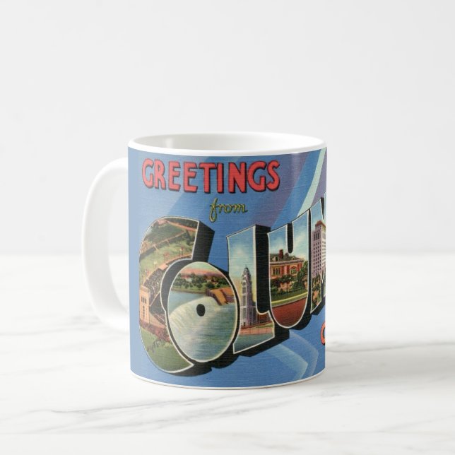 Retro Columbus Ohio Salutation Mug (Devant gauche)