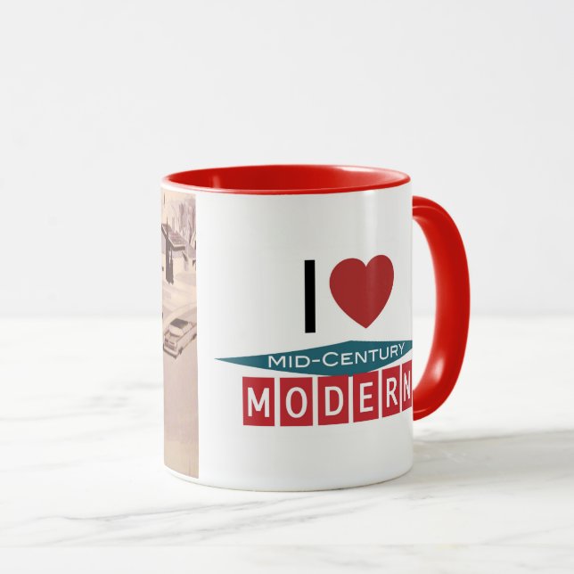 Rétro conception moderne - MCM d'amour d'I tasse (Devant droit)