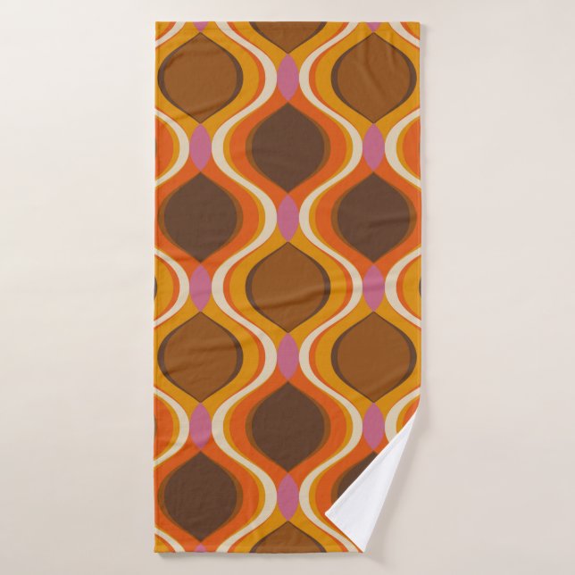 Retro courbe sans couture motif. wallp style les a (Serviette de bain)