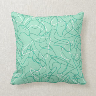 Rétro coussin de boomerang - vert de jade