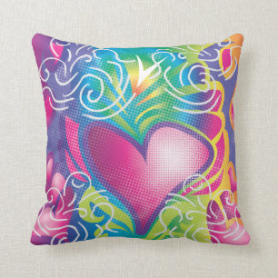 Rétro coussin de coeurs