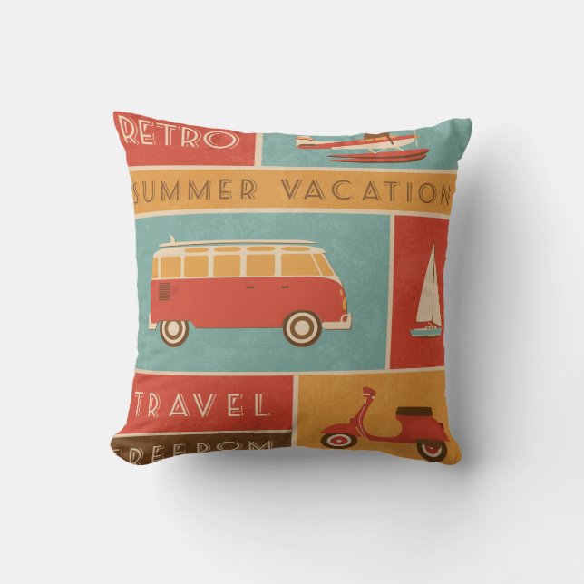 Rétro coussin de voyage de vacances d'été de KRW (Recto)