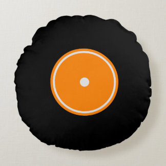 Rétro coussin rond orange du disque vinyle | de LP