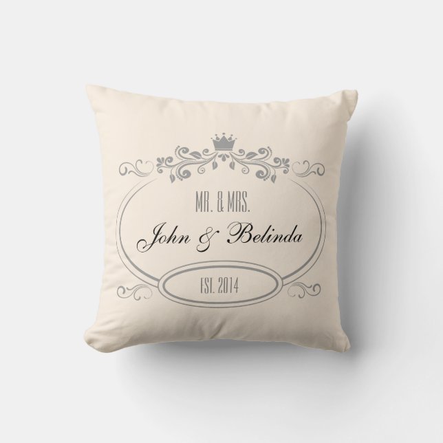 Rétro coussin vintage crème fait sur commande de (Recto)