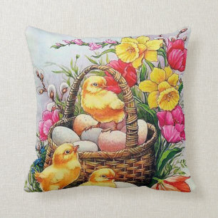 Rétro coussin vintage mignon de décor de poussin