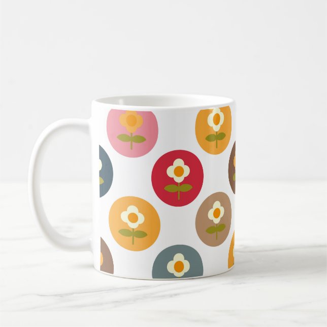 Retro Daisy Ado Fille café Mug (Gauche)