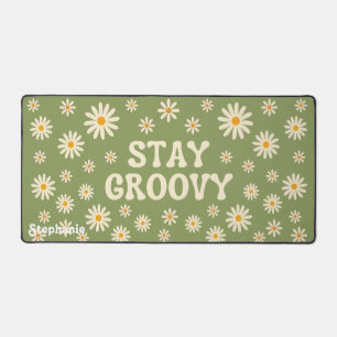 Retro Daisy Restez Super Sage Vert Nom du script