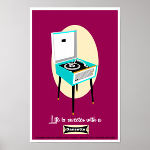 Retro Dansette lecteur de disques Pop Art poster