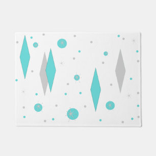 Rétro diamant de turquoise et tapis de porte de