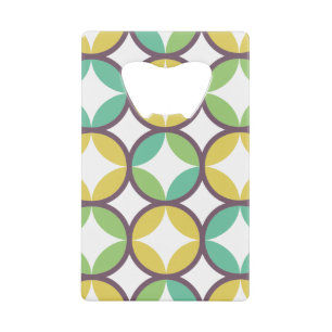 Retro Diamond dans Circle Pattern Blue Green Gold