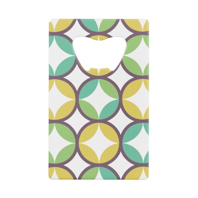 Retro Diamond dans Circle Pattern Blue Green Gold (Devant)