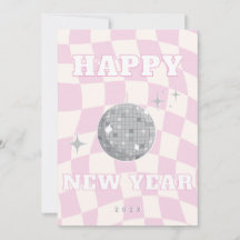 RETRO DISCO HAPPY NEW YEAR | Carte de famille phot