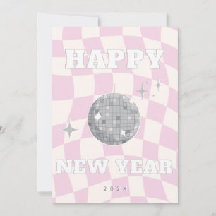 RETRO DISCO HAPPY NEW YEAR   Carte de famille phot