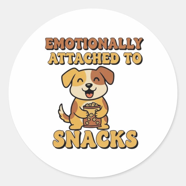 Retro Dog Emotionally Attached Vinyl Sticker (Devant)